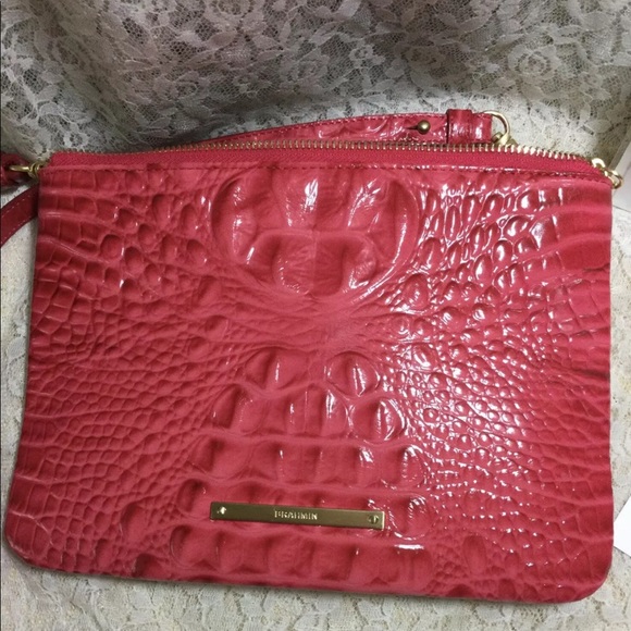 NWOT Brahmin Perri Crossbody HOT PINK Ribbon Melbourne Leather - Picture 2 of 8